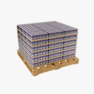 Wooden Pallet with Grape Soda Cans
