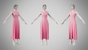 3D model Dress 44 Tickle Me Pink