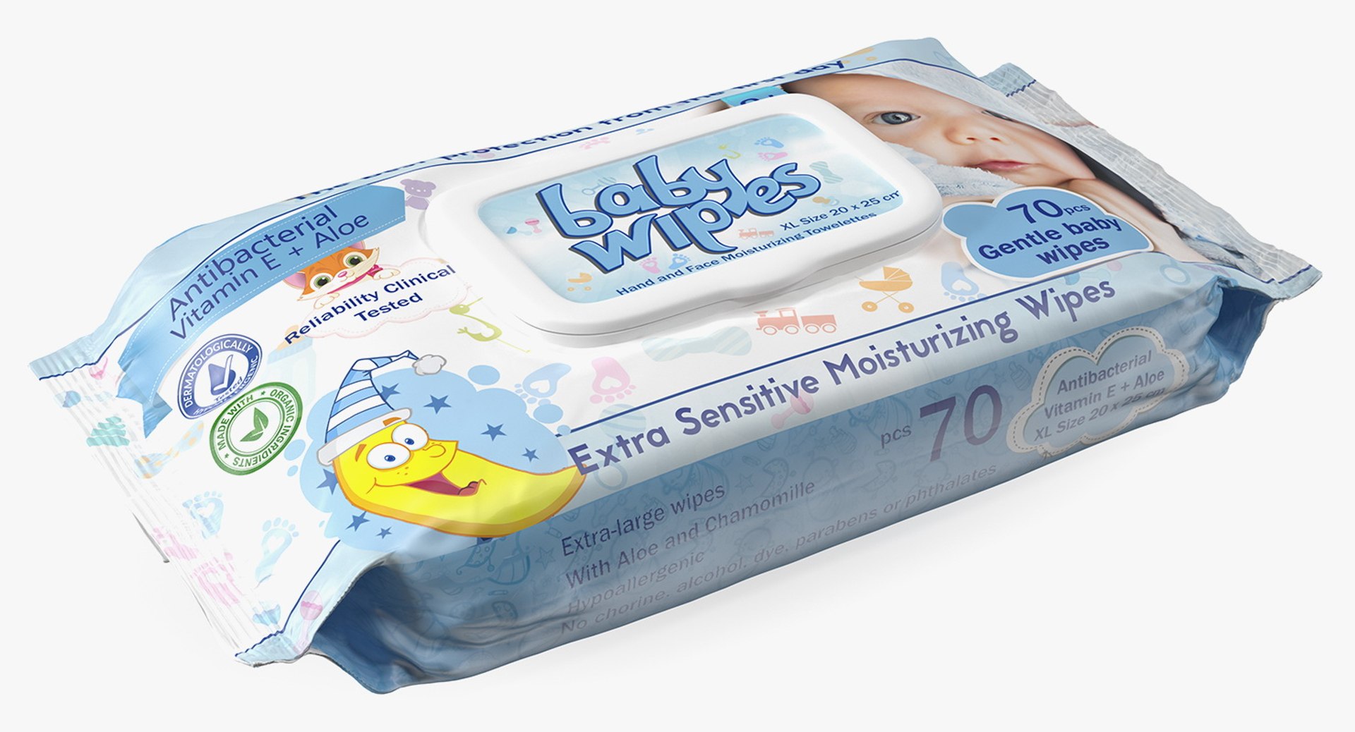 Baby Wet Wipes 3D model preview