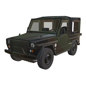 Peugeot P4 French Army Low-Poly 3D