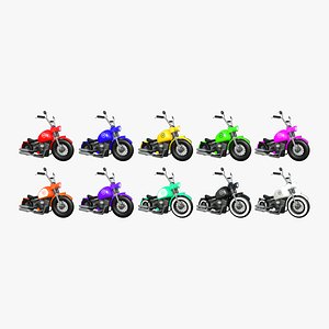 10 Motorcycle Cartoon A Racing Collection - Custom Vehicle Design 3D model