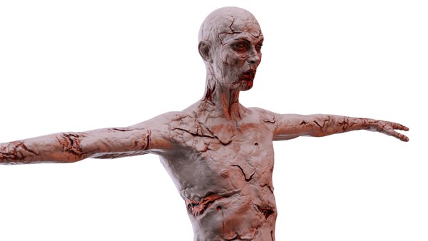 3D Low Poly Zombie Male Nude High Quality Affordable model