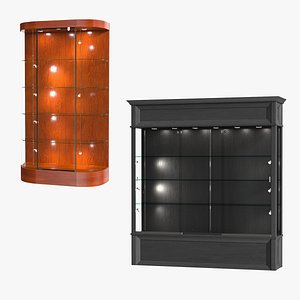 Curved Wall Display Cases Collection model