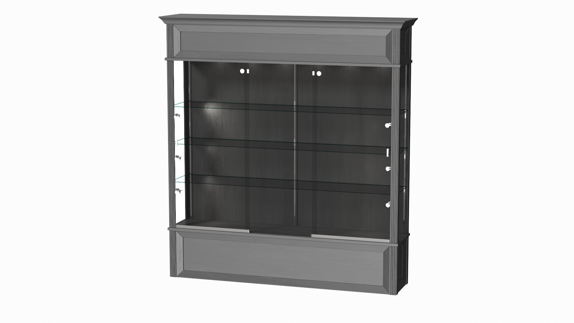 Curved Wall Display Cases Collection Model TurboSquid 1913304