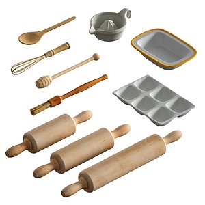3D Kitchenware set of dishes kitchen accessories