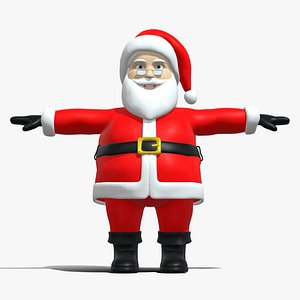 T-Pose Santa Claus 3d cartoon 3D