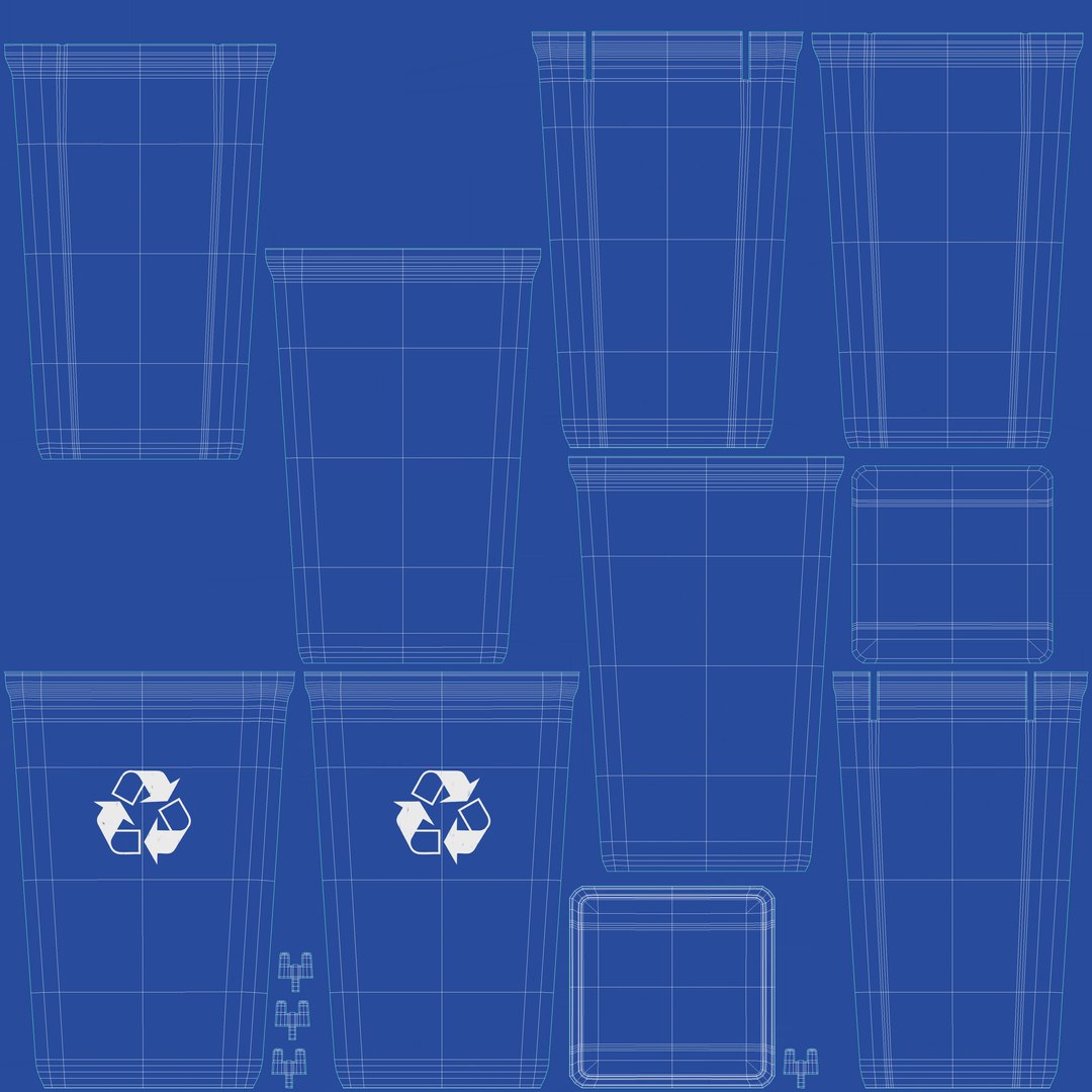 3D Recycling Bin Blue 3D Model - TurboSquid 2210759