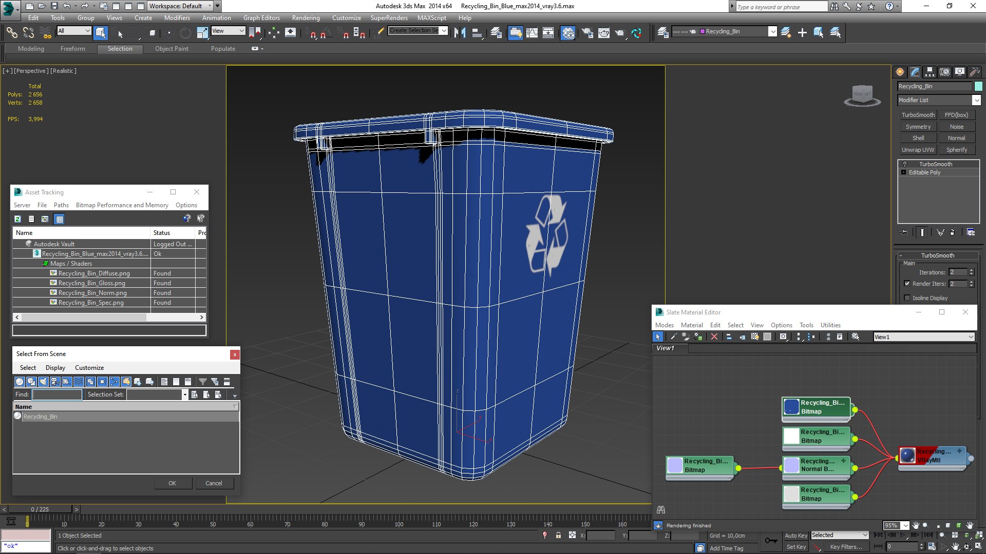 3D Recycling Bin Blue 3D Model - TurboSquid 2210759