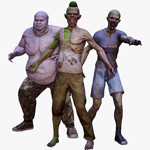 3D Super Zombie Pack 1A model