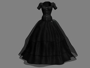 3D victorian gothic dress 3