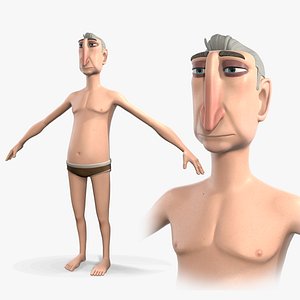 Cartoon male character Alfred base mesh model