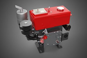 DIESEL ENGINE MACHINE MOTOR VEHICLE DYNAMO ALTERNATOR GENERATOR 3D