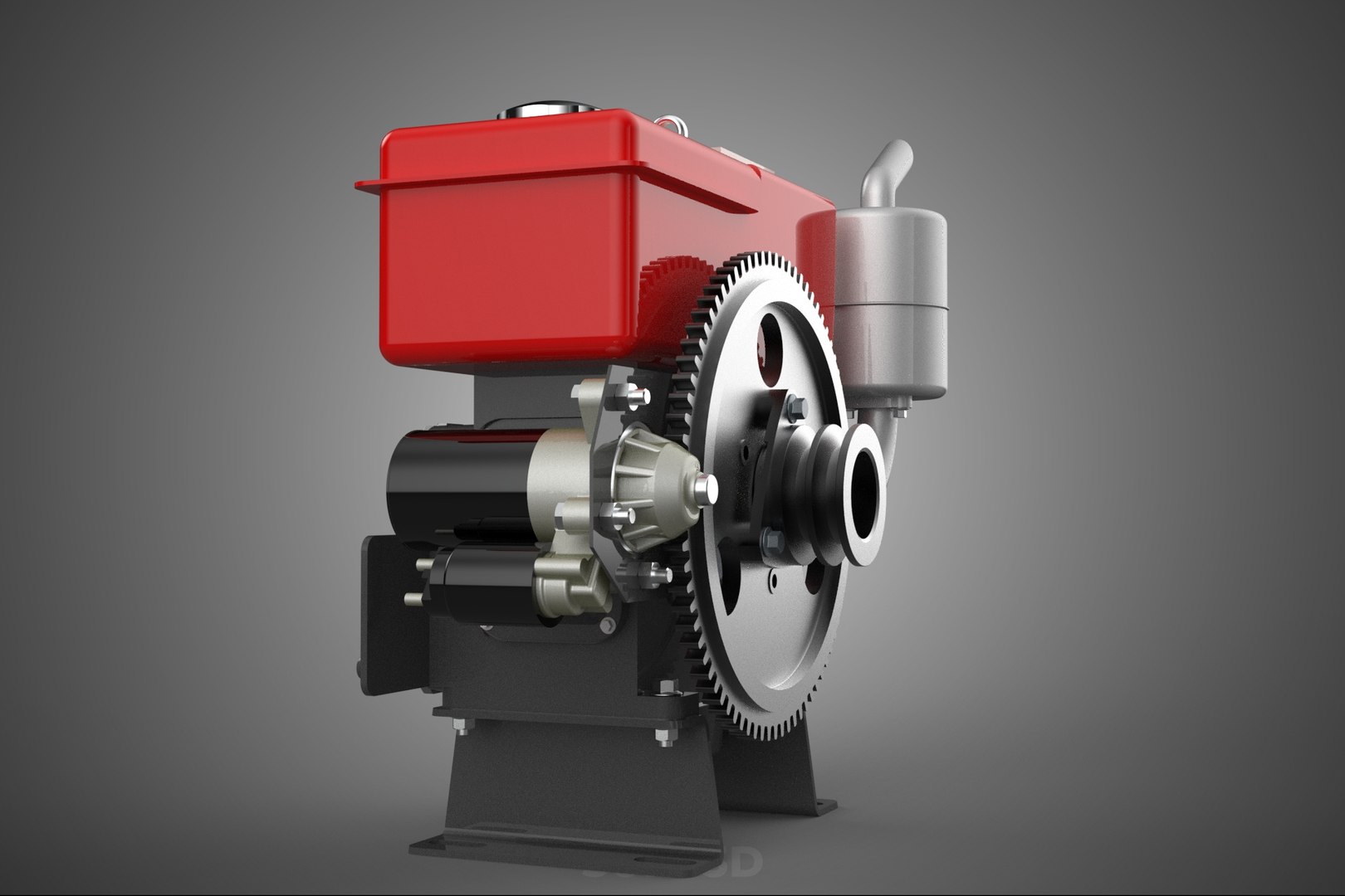 DIESEL ENGINE MACHINE MOTOR VEHICLE DYNAMO ALTERNATOR GENERATOR 3D ...