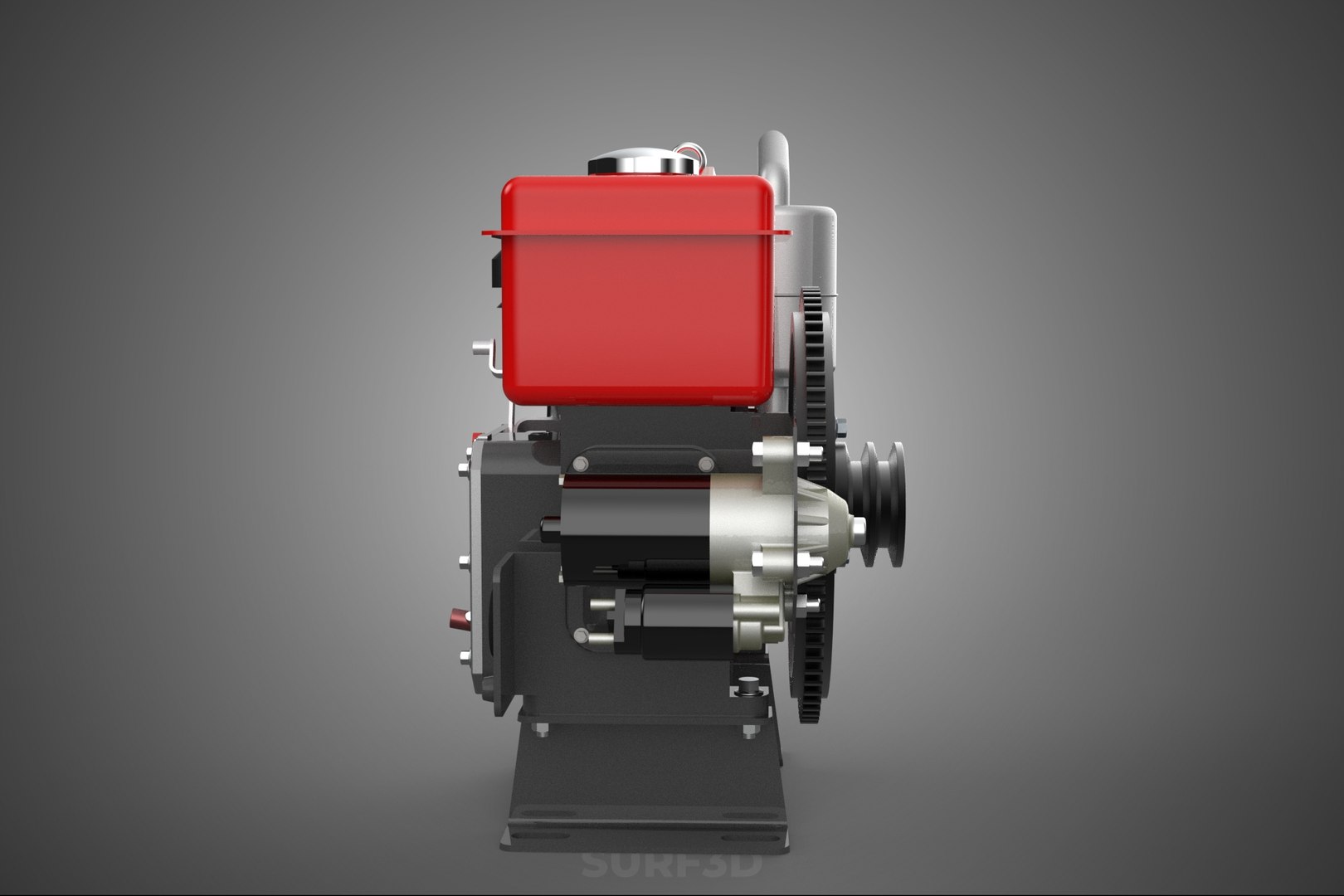 DIESEL ENGINE MACHINE MOTOR VEHICLE DYNAMO ALTERNATOR GENERATOR 3D ...