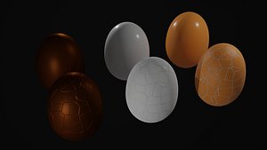 3D model Eggs - Cracked Normal Chocolate