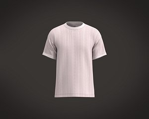3D Mens knit Textured fabric basic T shirt