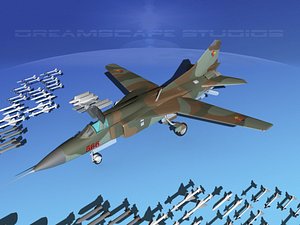 3d mig-23 flogger b fighter model