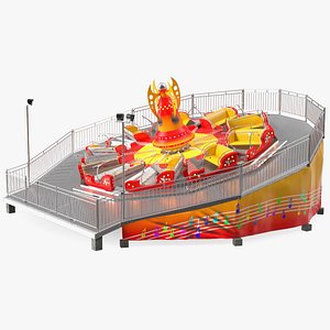 Flat Ride Theme Park Attraction Rigged