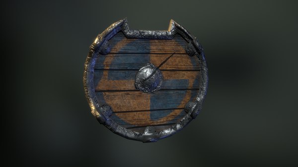 viking shield kit game ready low-poly 3d model