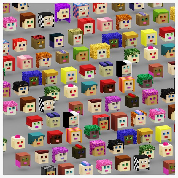 cartoon female head face 3d model