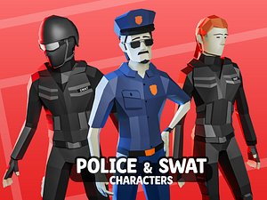 Low Poly Police and SWAT Character Pack 3D model