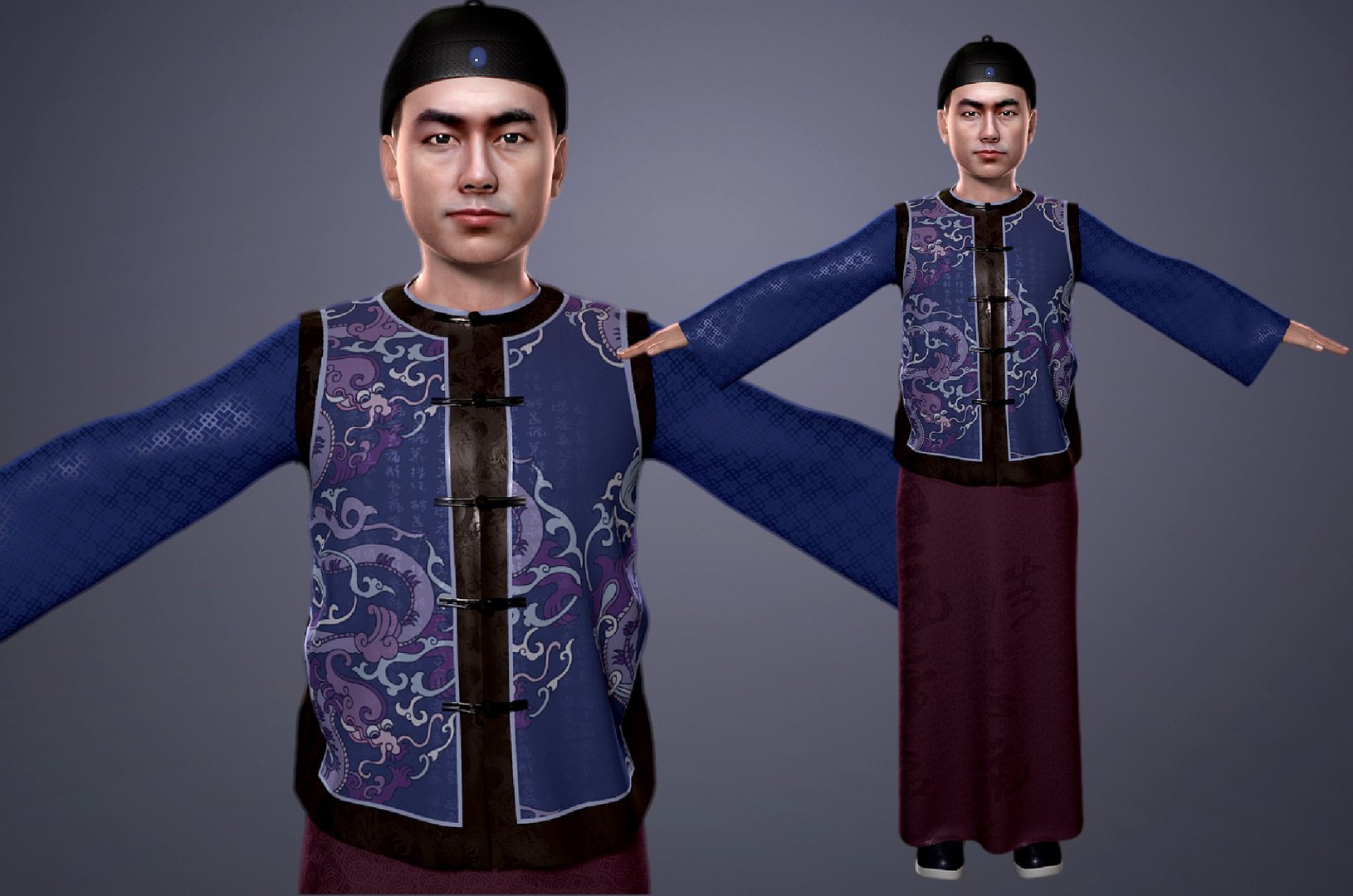 Chinese ancient Qing Dynasty master 3D model https://p.turbosquid.com/ts-thumb/v0/ZECrND/Yp/d0000/jpeg/1710313751/1920x1080/fit_q87/6fde6266cb8736b7c09b21ec73a9f461297dacea/d0000.jpg