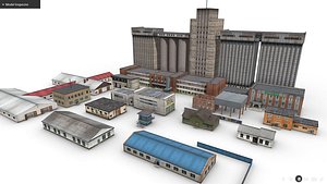 3D Pack Old Industrial And Office Buildings model
