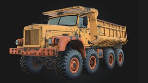 Rusty Orange Dump Truck 3D Model 3D