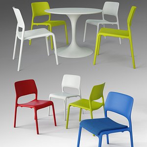 Spark Series Side Chair and Saarinen Dining Table - Round