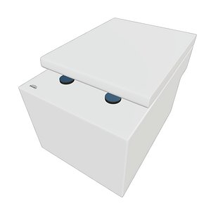 3D Grohe Cube Ceramic wall-hung toilet