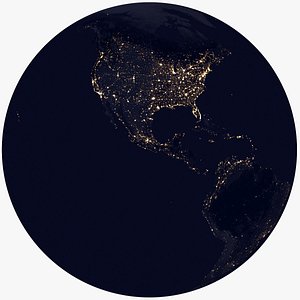 planet earth night 3D model
