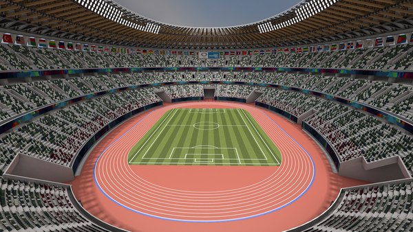 Rendre l'animation du stade 3d, le stade de football et la scène sportive