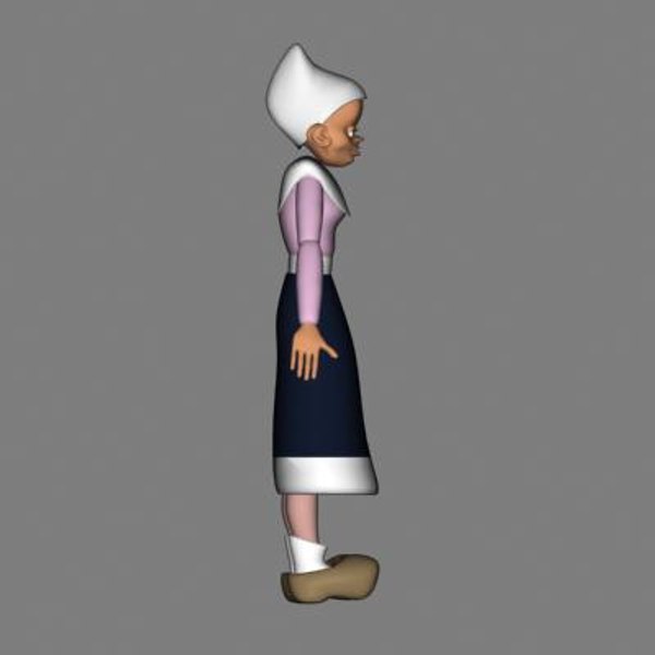 dutch girl cartoon 3d model