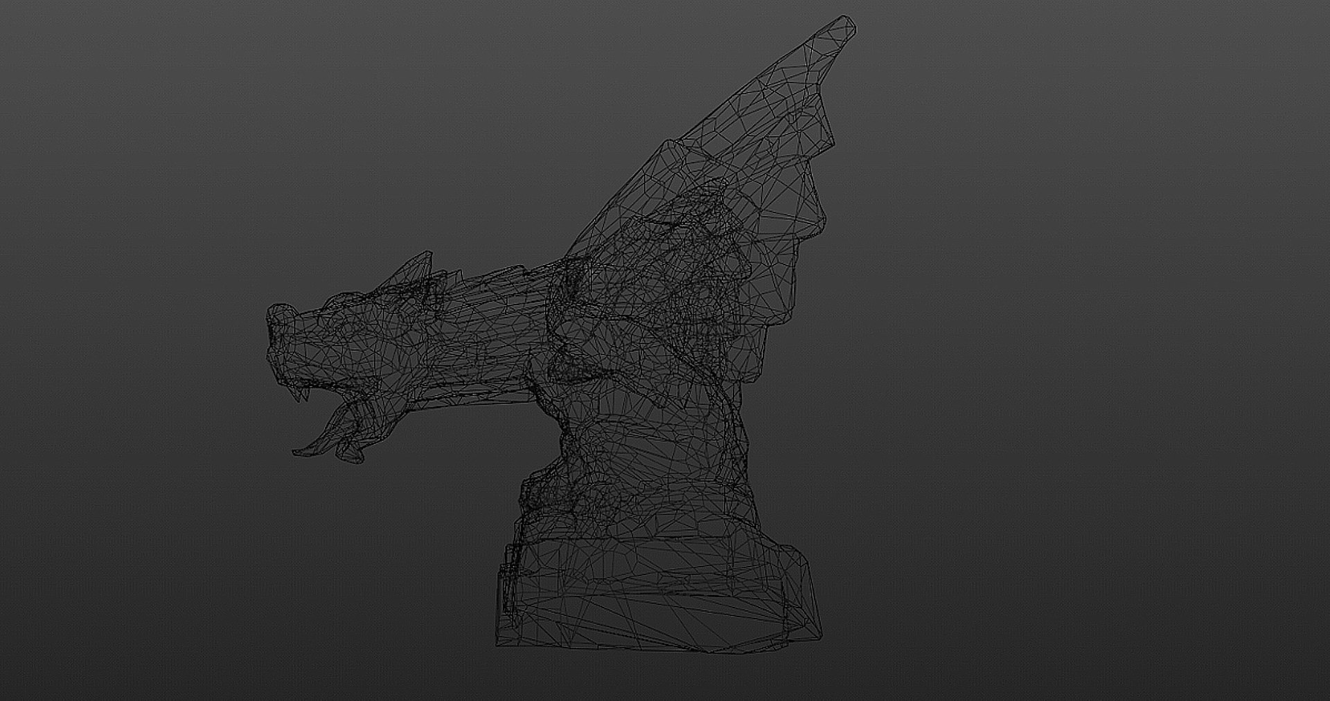 3D LowPoly Art Deco Gargoyle On Pedestal TurboSquid 2227027