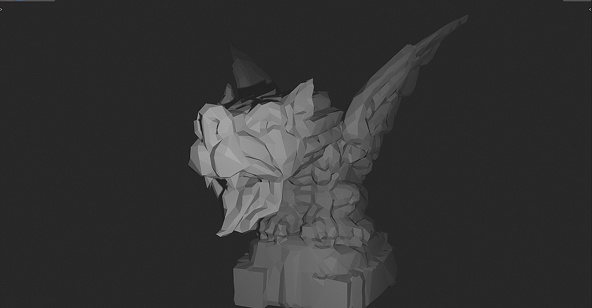3D LowPoly Art Deco Gargoyle On Pedestal TurboSquid 2227027