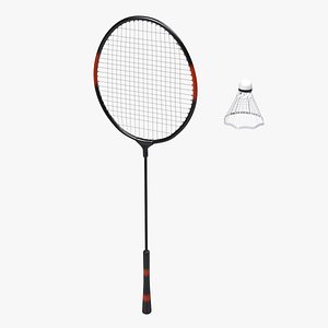 3D Badminton Racket and Shuttlecock model