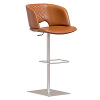 EstiloBarstool-vrayEstilo Artefacto Adjustable Swivel Leather Brandy Barstool