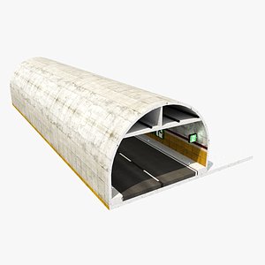 road tunnel cutaway 3D