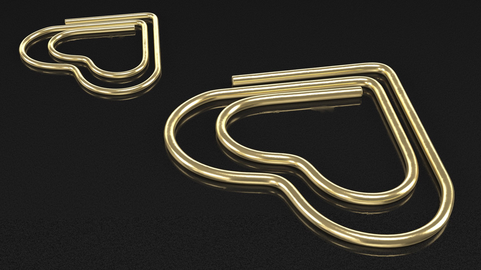 Gold Paper Clips Collection 3D TurboSquid 1885407
