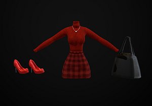 3D full outfit set model