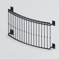 Bow Front Metal Juliet Balcony with Mounting Plates