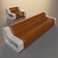 Modern Wooden Slat Outdoor Bench and Armchair Set
