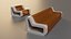 Modern Wooden Slat Outdoor Bench and Armchair Set
