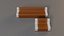 Modern Wooden Slat Outdoor Bench and Armchair Set
