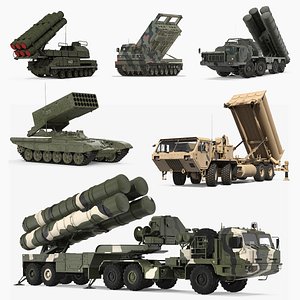 military rocket launcher vehicles 3D model