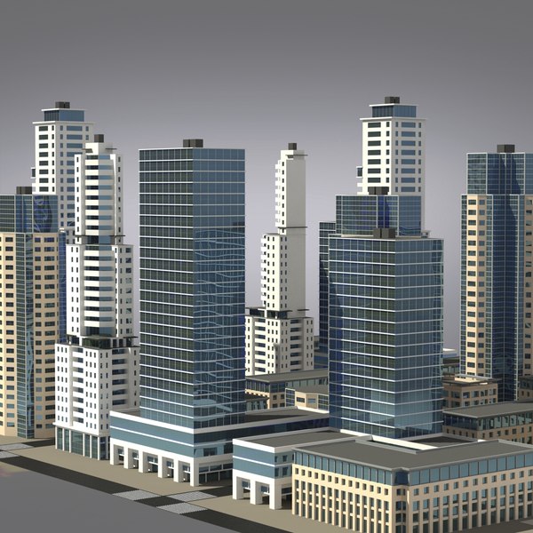 modelo 3d Cluster de la ciudad - edificios residenciales - TurboSquid ...