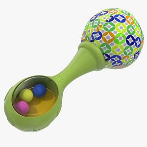 green baby rattle generic 3D