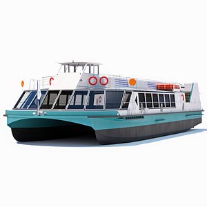 3D Modern Passenger Ferry Boat