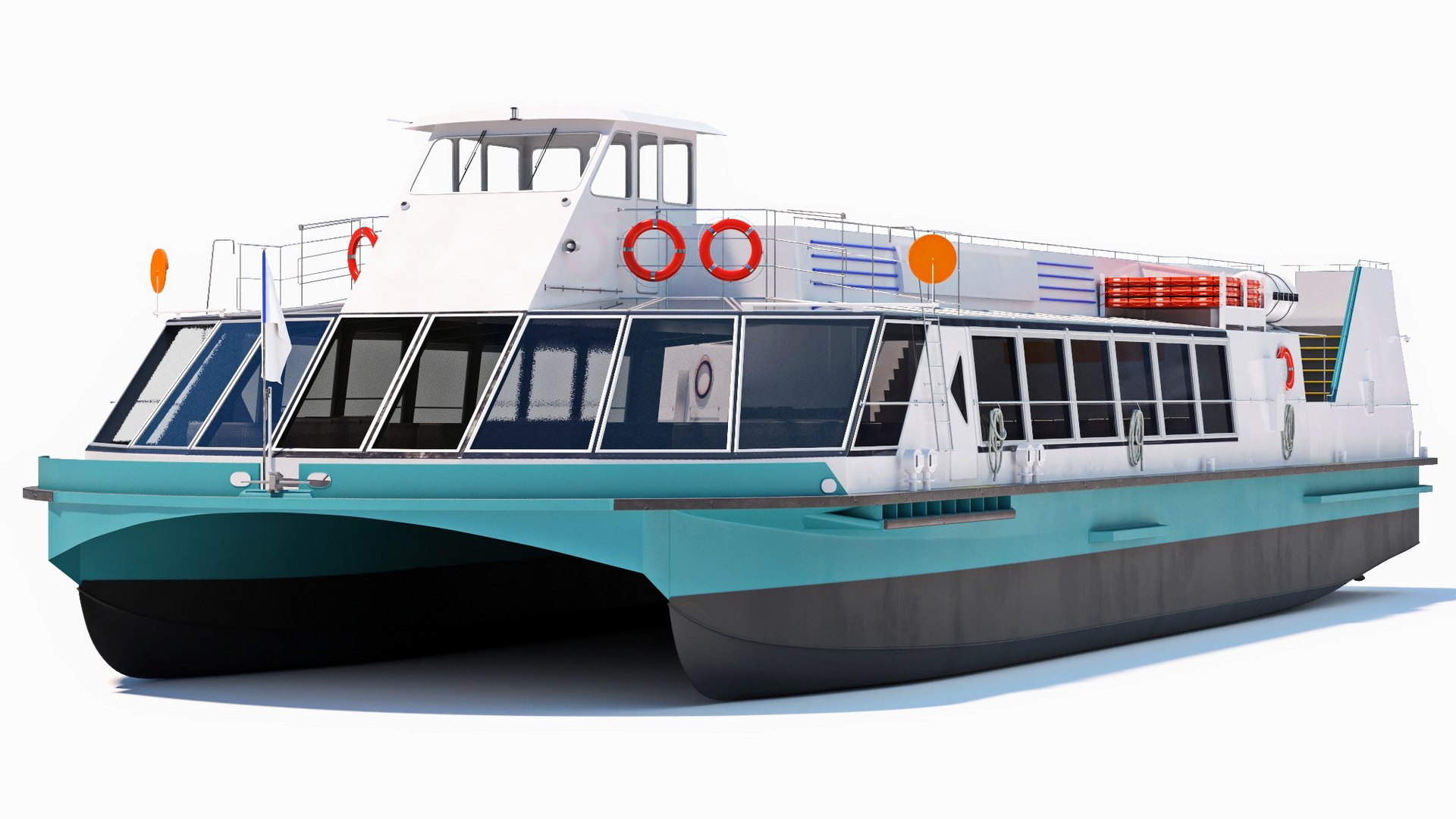 Modern Passenger Ferry Boat 3D model preview