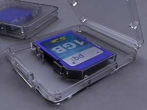 3d model sd card 1gb storage